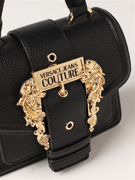 versace jeans borsa nera cuciture fuxia e arancio|versace jeans online shopping.